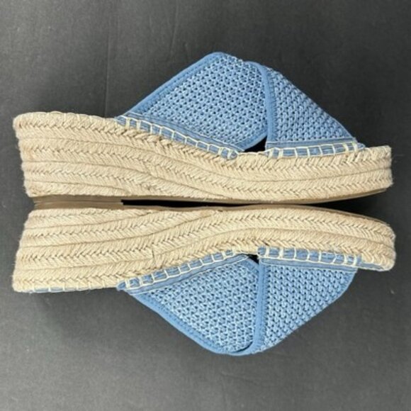 Franco Sarto Women's Size 10 Pamala Sandal‎ Wedge Platform Blue Tan Espadrille - Picture 9 of 12